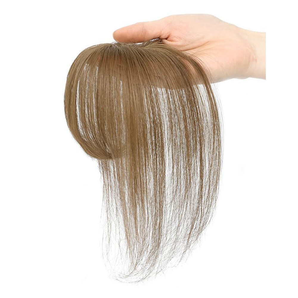 Short Thin Hair Toppers for Women Real Remy Human Hair Wiglets Toupee with Bangs