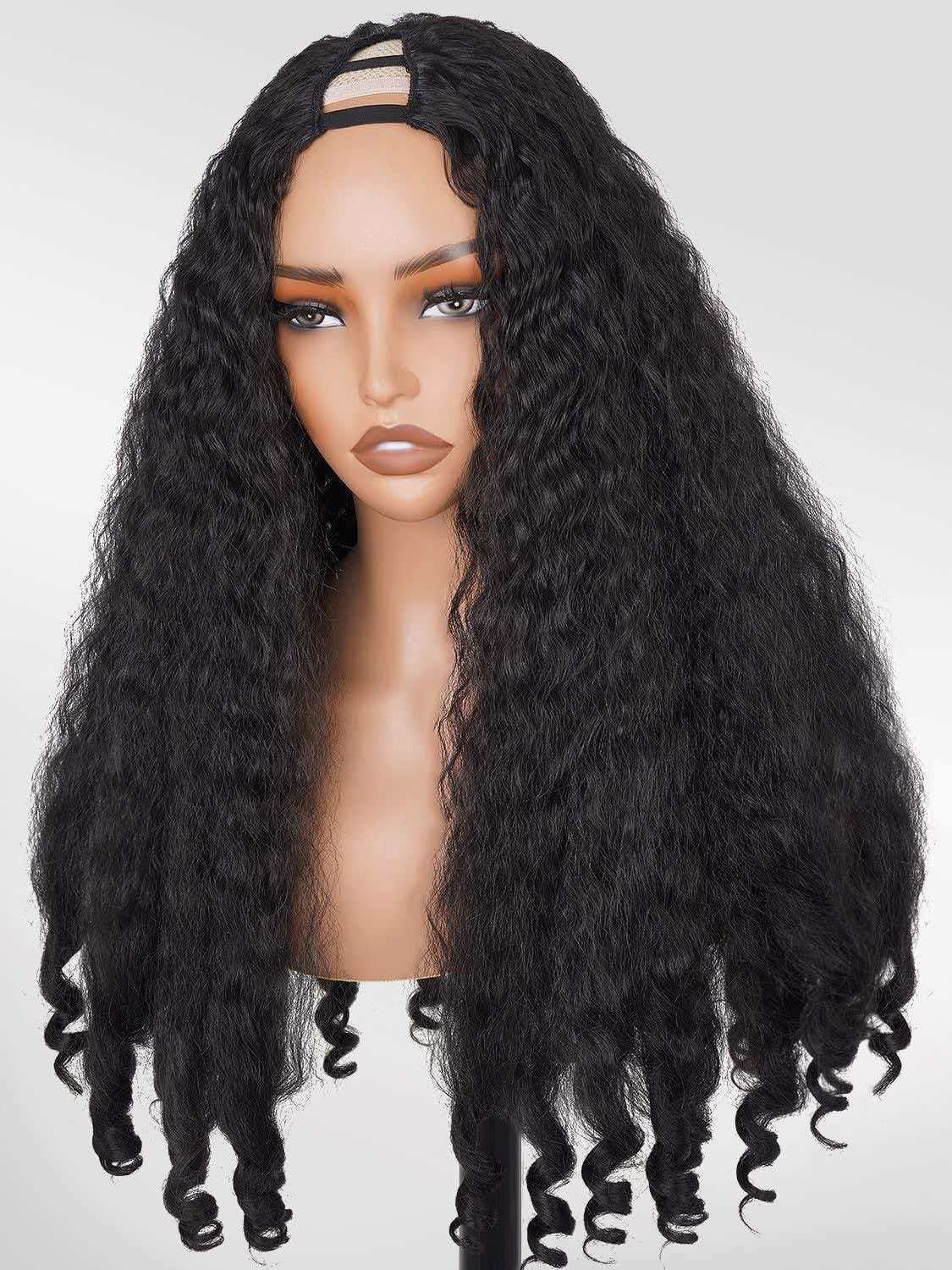 24″ Afro Kinky Curly Wig for Women Black Full Heat Resistant Synthetic Cosplay