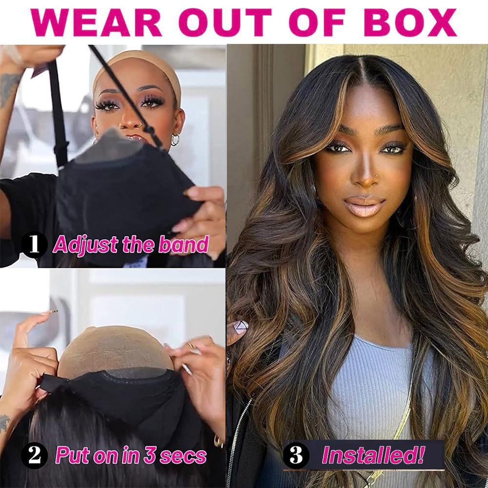 Ombre 1B/30 Lace Front Wigs 5×5 Boyd Wave Transparent Lace Wigs Human Hair