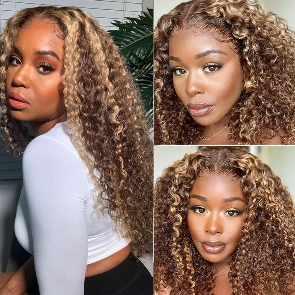 Chocolate Brown Blonde P4/613 Human Hair Bundles 10 12 14 Inch Deep Wave Bundles