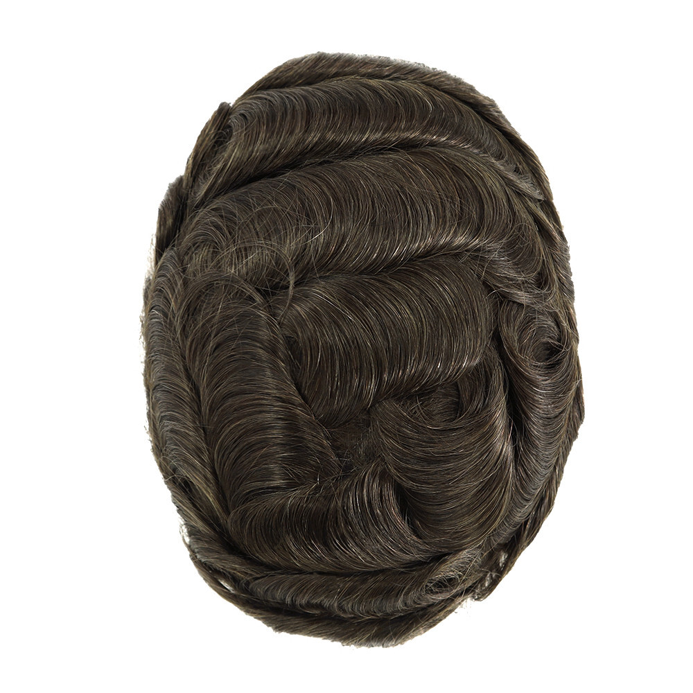 Toupee For Mens Hairpiece Lace Hair System Replacement Poly Skin Around Gent Wig