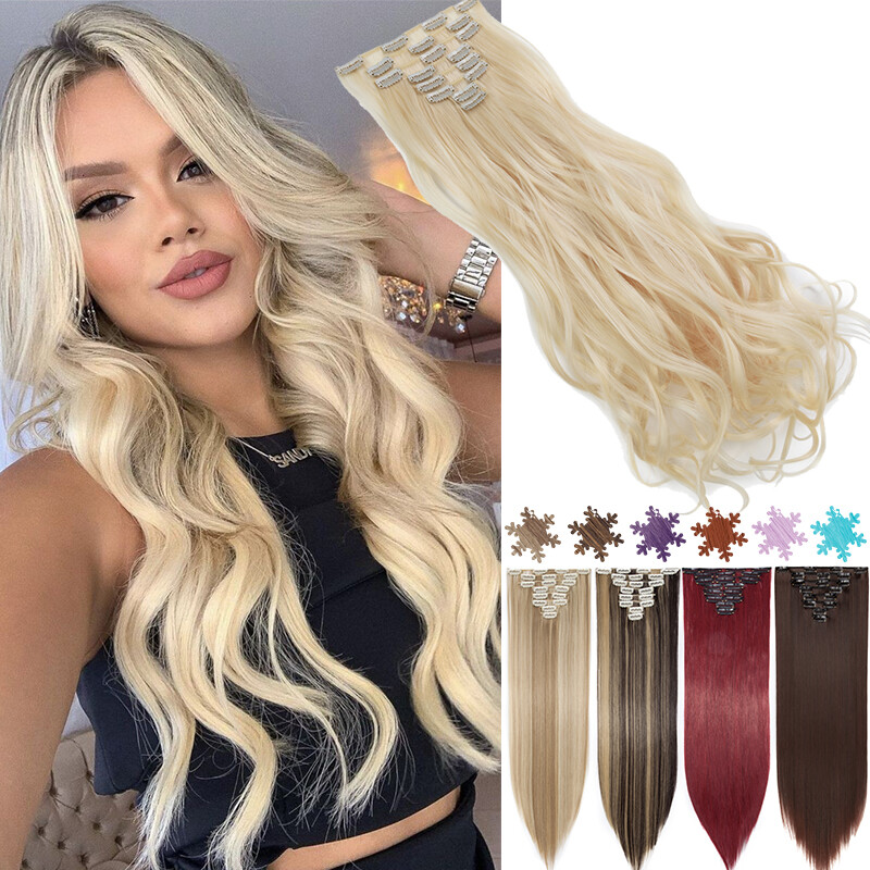 Mega Thick Clip In/On Real as Human Hair Extensions Full Head 8 Piece Ombre 140g