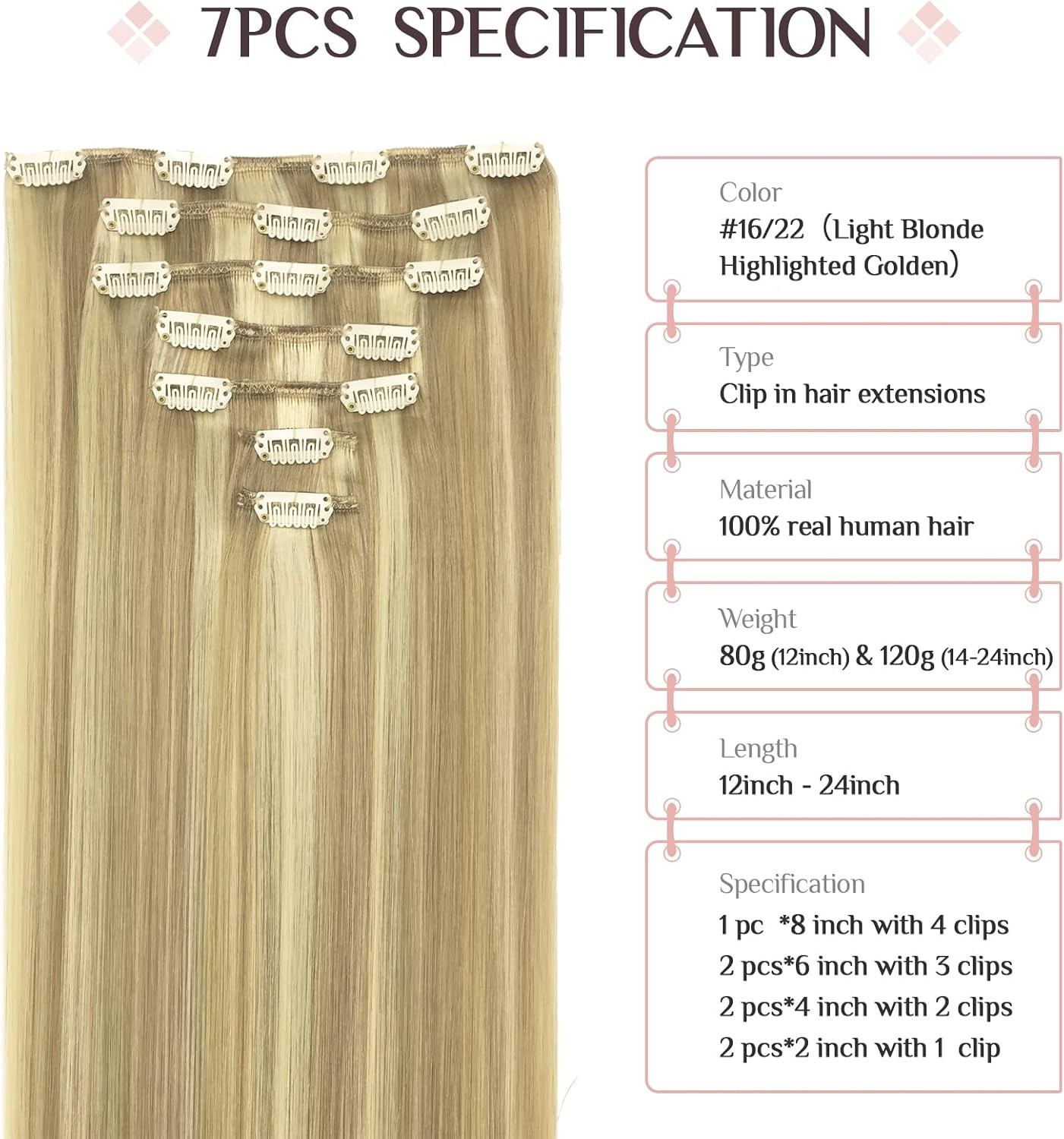 Full Head Clip In Hair Extensions Brazilian Real Human Hair Double Weft Thick
