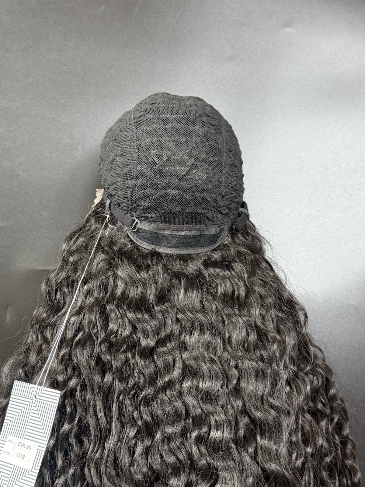 Black Wig Faux Lace 26 Inches Long Middle Part Spiral Curly
