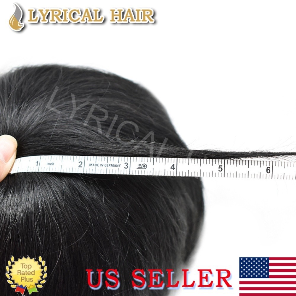 Invisible Ultra Thin Skin Mens Toupee Hair Replacement Poly Hairpiece PU System