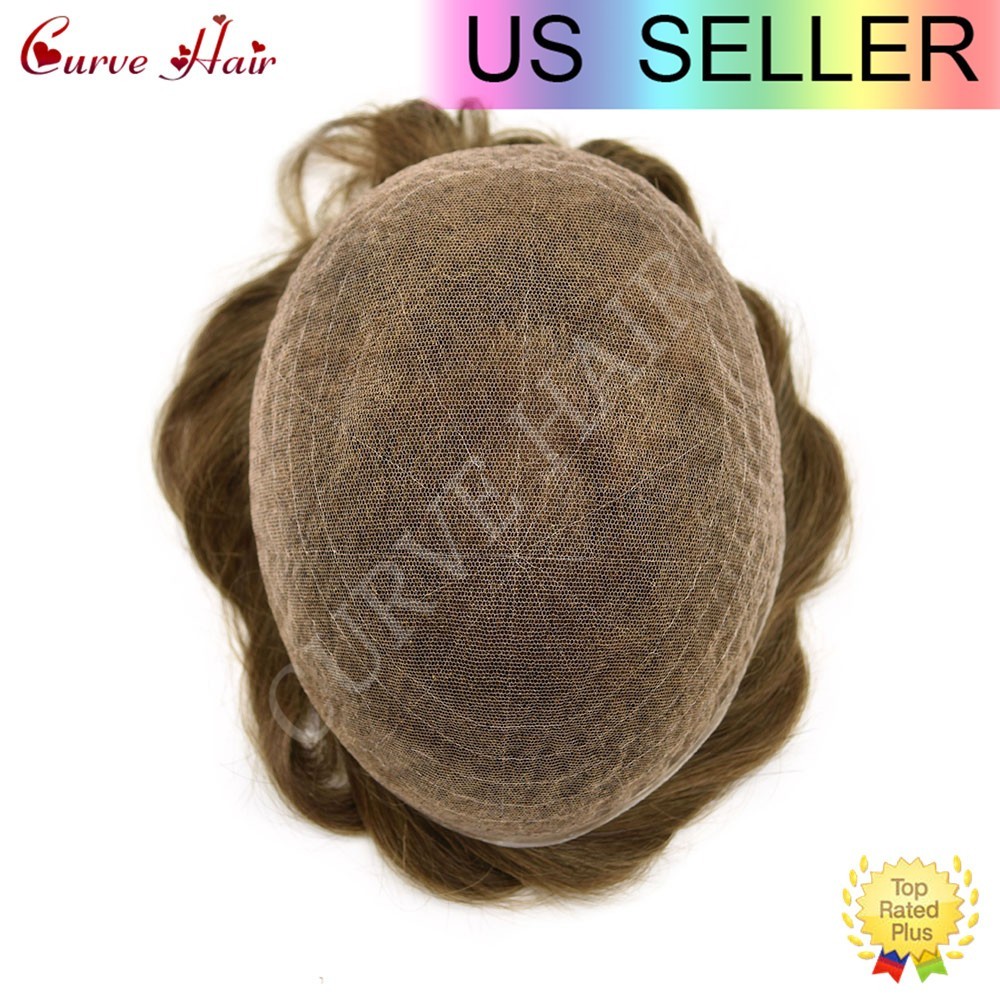 Full Lace Men Hair Systems Nautral Hairline Mens Toupee Hair Piece Men Wig Units