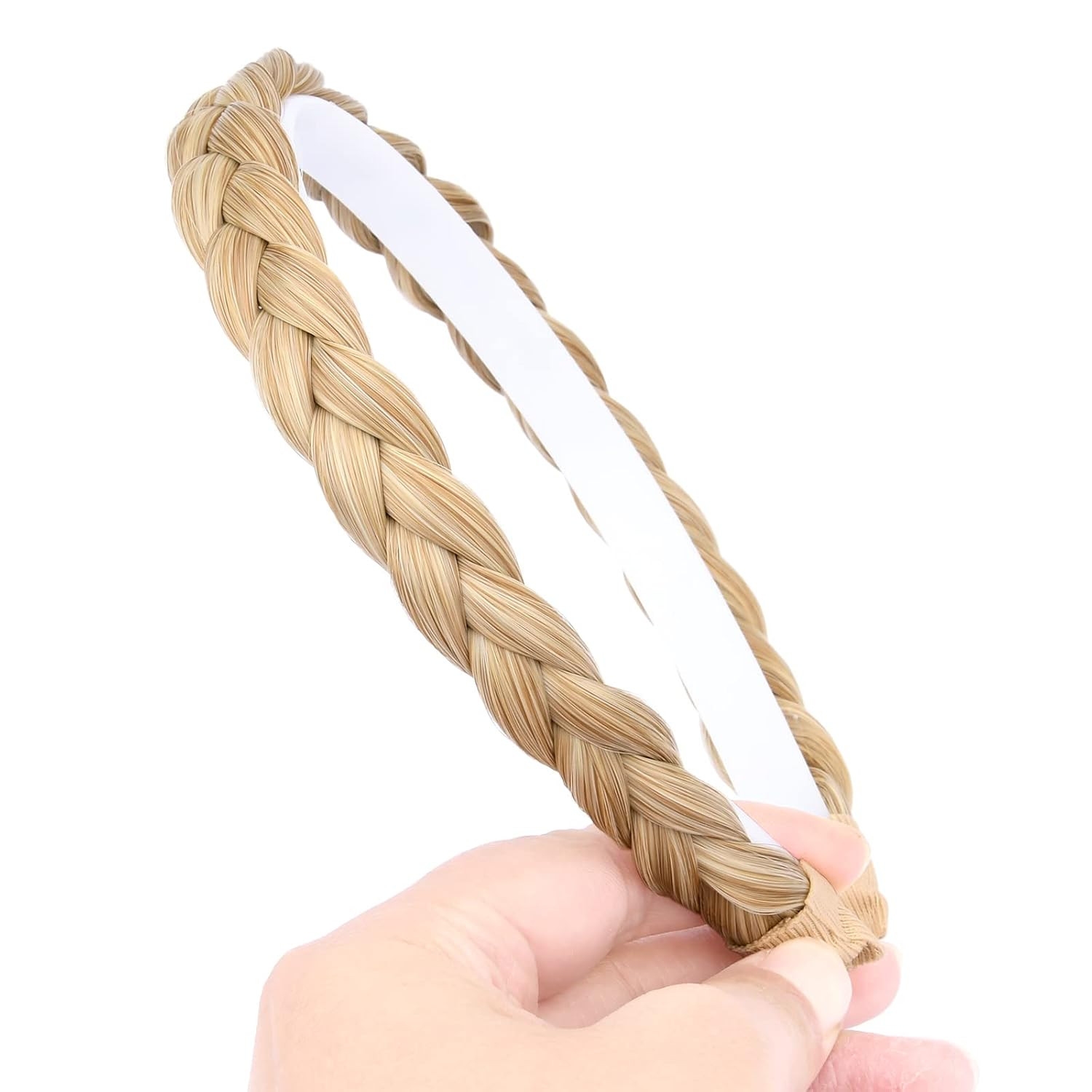 Width 0.6 Inches Narrow Synthetic Hair Plaited Headband Braid with Teeth Hair Ba