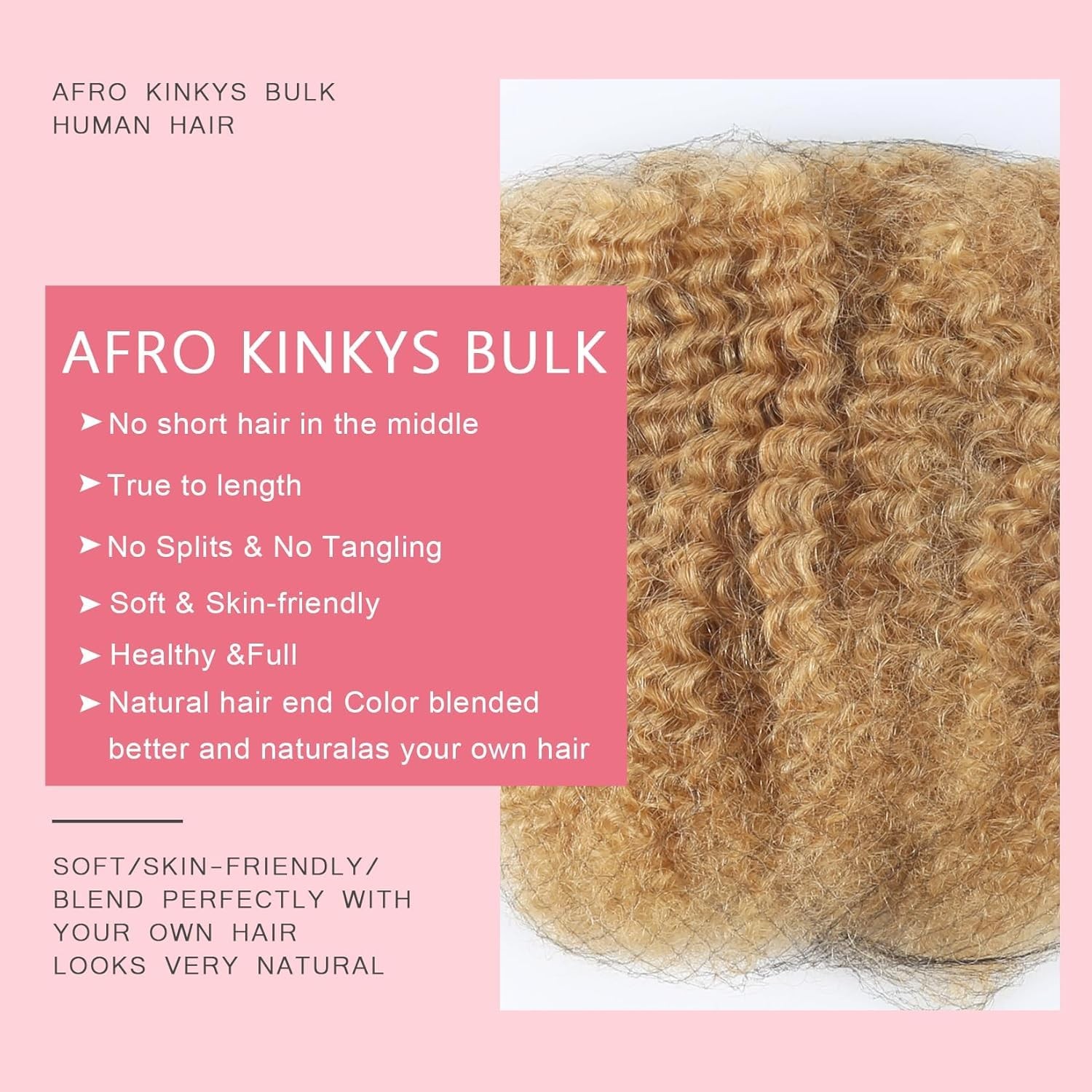 Afrodiva Afro Kinkys Bulk Human Hair For Dreadlocks Kinky Curly For Loc