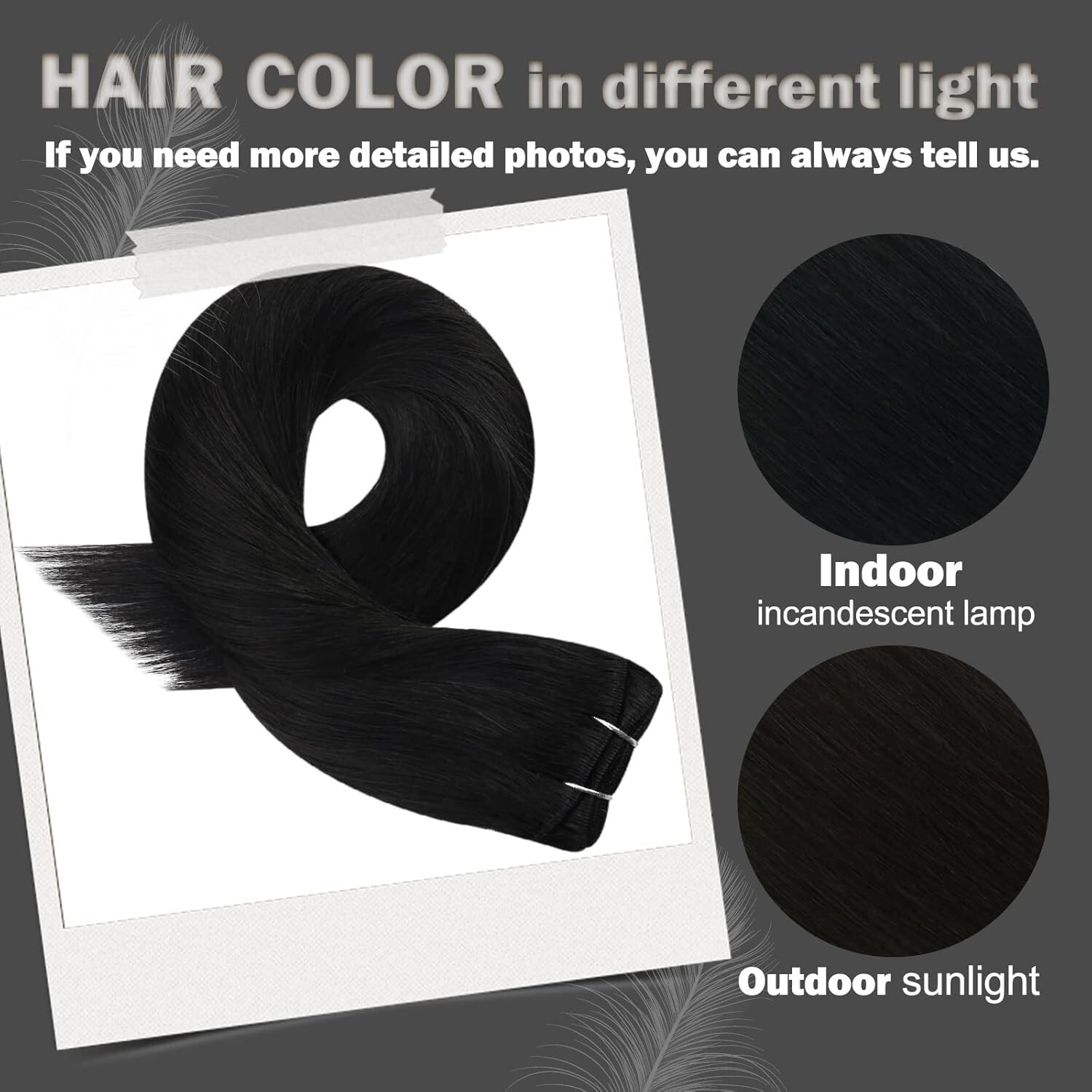 Versatile 100g Sew In Hair Extensions – Double Weft, Off Black, 20 In Length