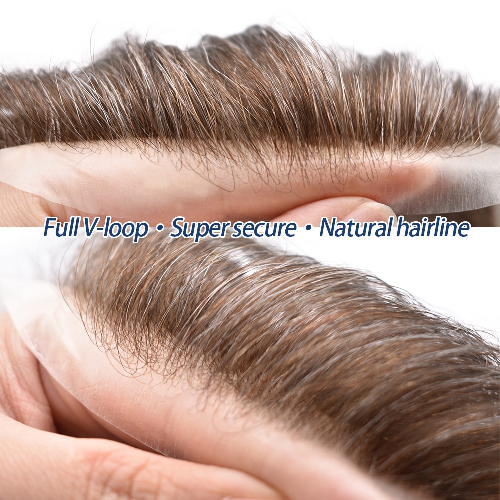 Mens Hair Replacement Ultra Thin Skin Toupee All Colors Hairpieces PU System Wig