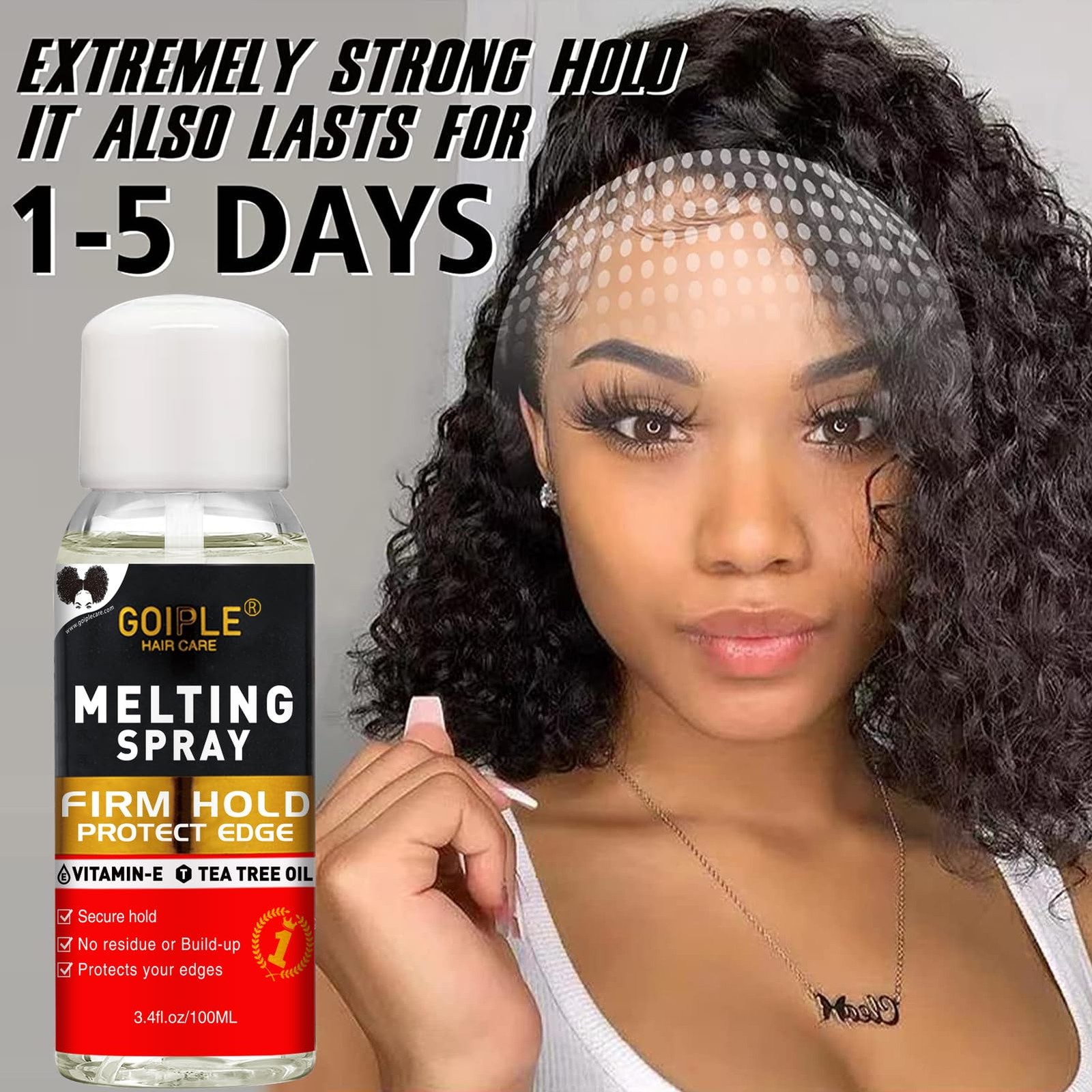 Hair Extension Adhesive Spray Kit Lace Front Wig & Closure Glue, No Melt for…