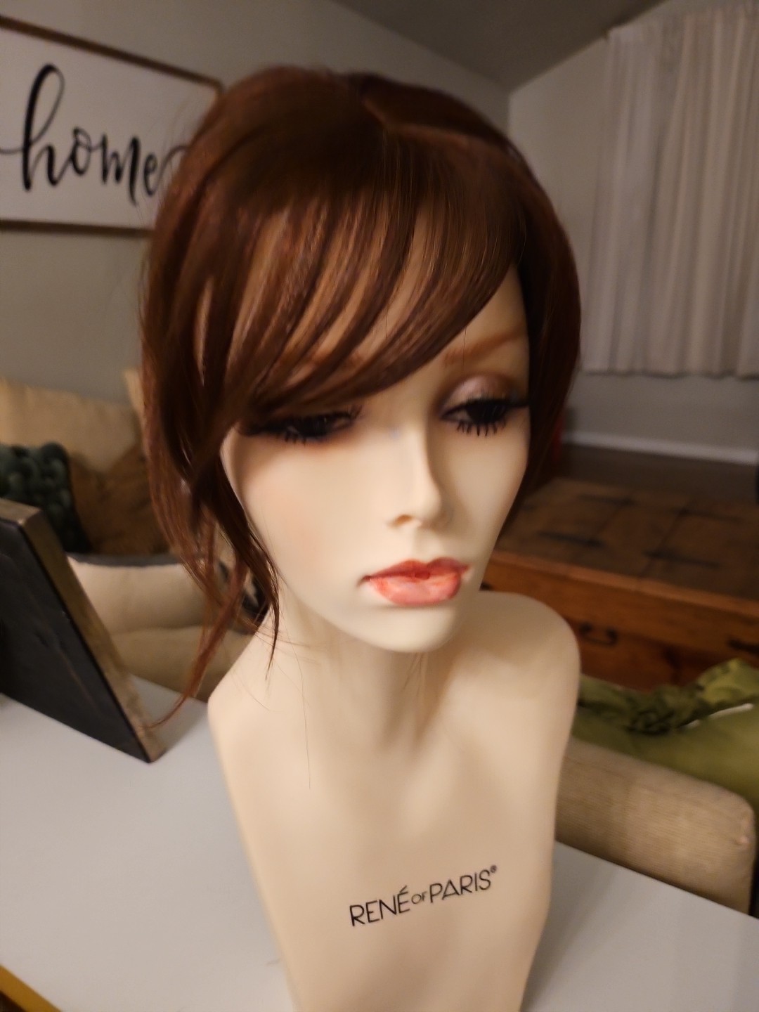 Human Hair Topper, 8-10 Inches With Bangs. Unbranded, 2 Clip Unit. NWOT