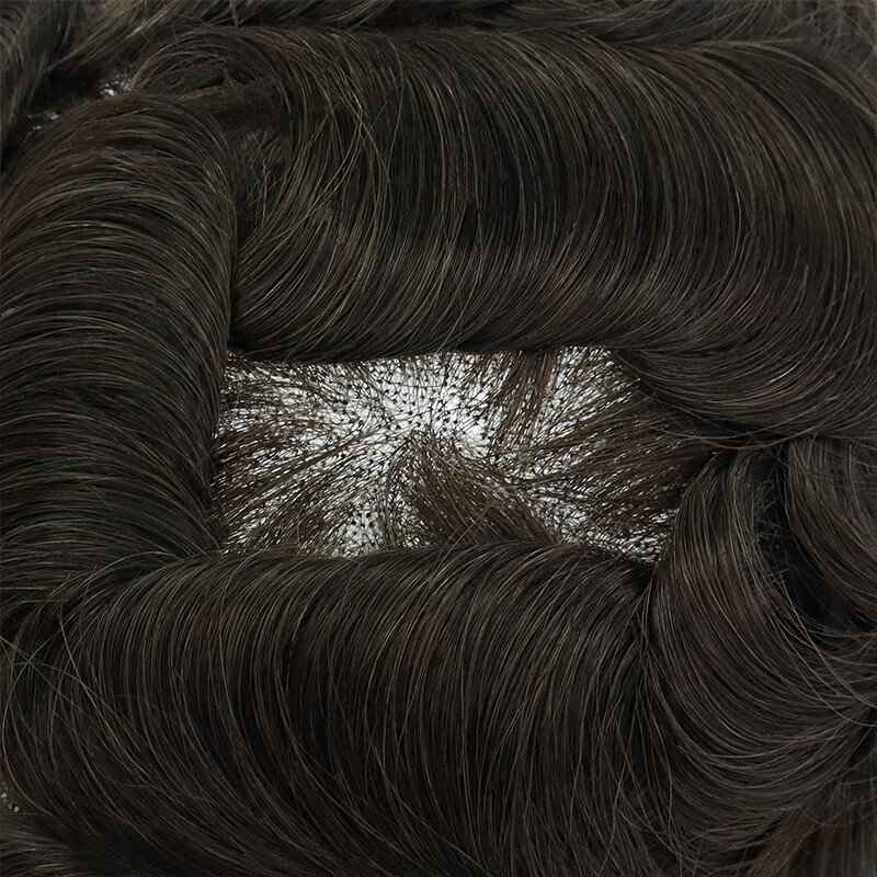 Mens Toupee Hair replacement Hairpiece for men Full French lace Mens Hair system