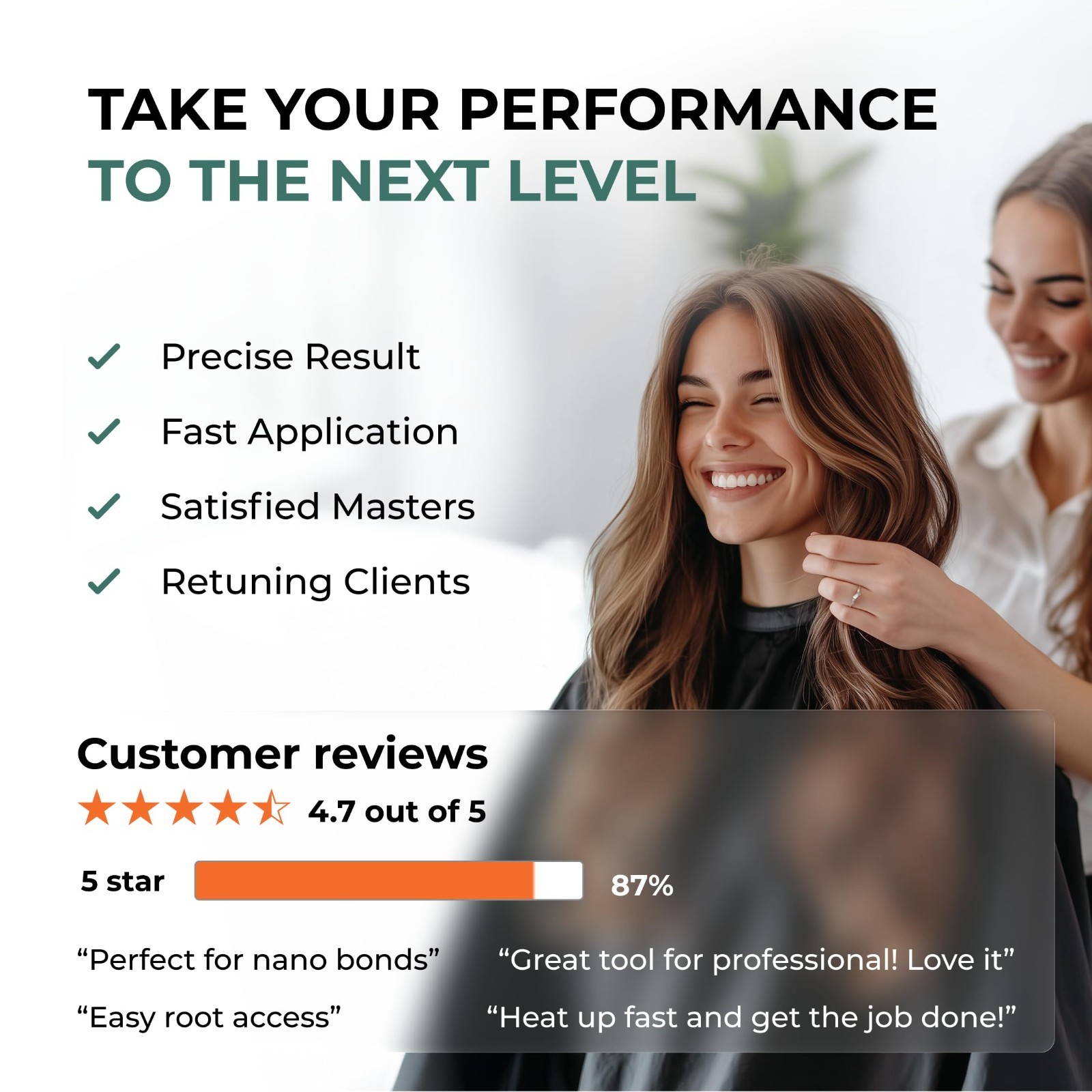 Keratin Fusion Tool for Hair Extensions – Adjustable Temp, Rapid Heat, Slim Plat