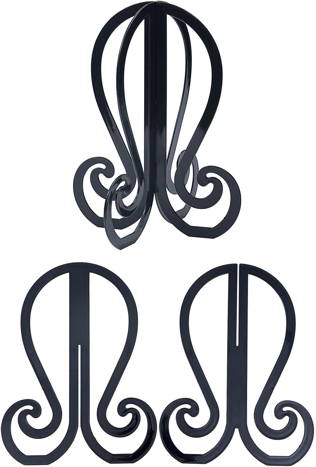 Plastic 3PCS Wig Stand,Black Wig Head Stand,Easy to Assemble Wig Stand Holder…