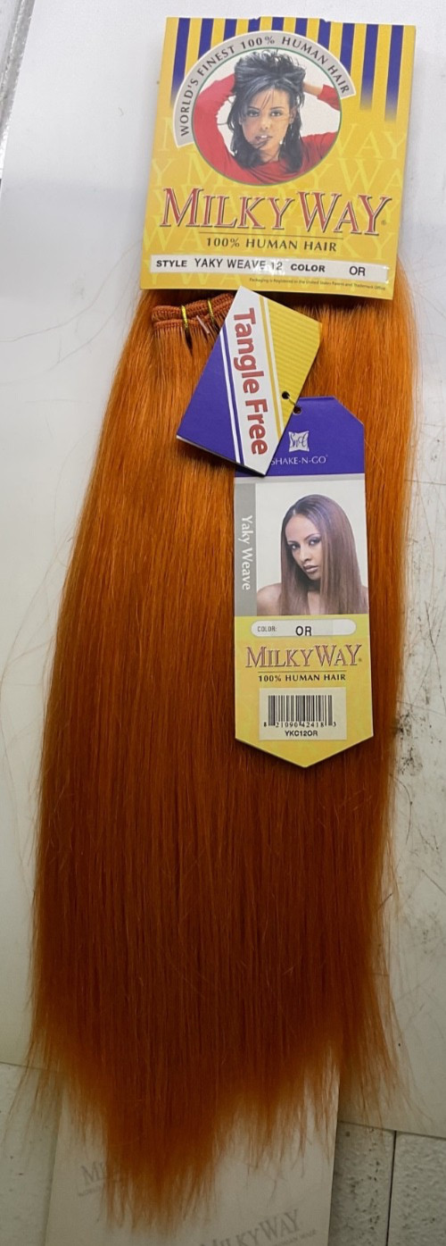 Milky Way 100% Human Hair Yaky Weave 12″ Color: OR