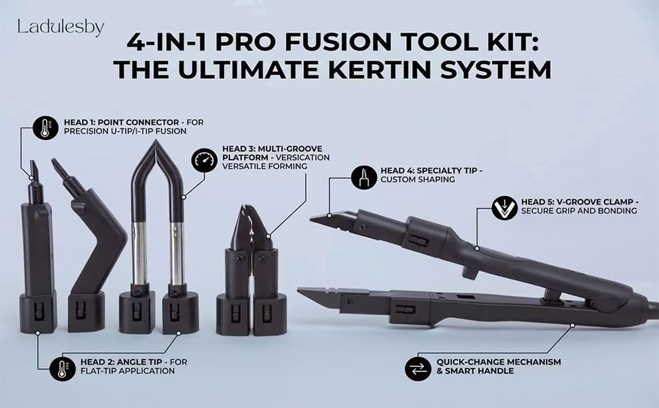 4-IN-1 Convertible Pro Fusion Tool Kit for Keratin Hair Extensions, Hot Fusion I