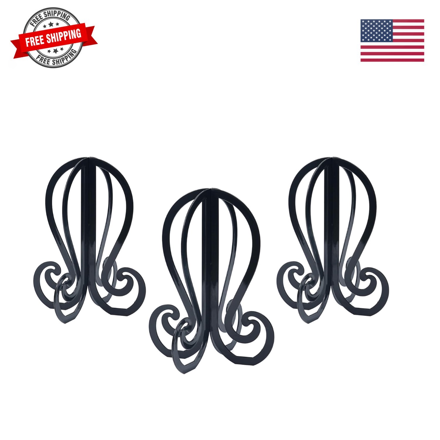 Plastic 3PCS Wig Stand,Black Wig Head Stand,Easy to Assemble Wig Stand Holder…