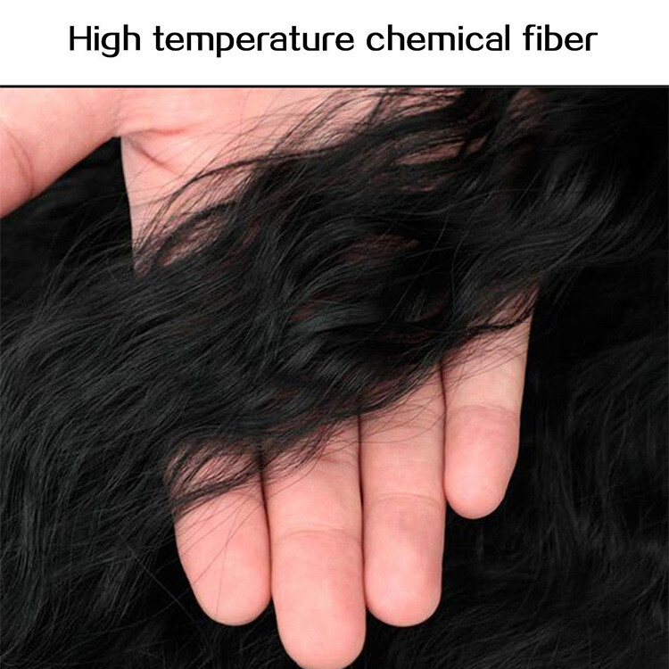 33in 140g Curly 85cm As Human Hair Extensions Corn Wave Ponytail Hairpiece Black