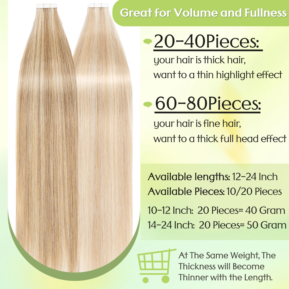 Tape in Russian Remy 100% Human Hair Extensions Invisible Skin Weft 14-24 Inch