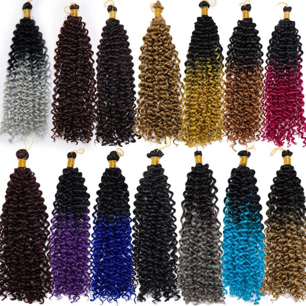 Real Thick Wave Twist Ombre Braid Water Curly Braiding Hair Extension Crochet US