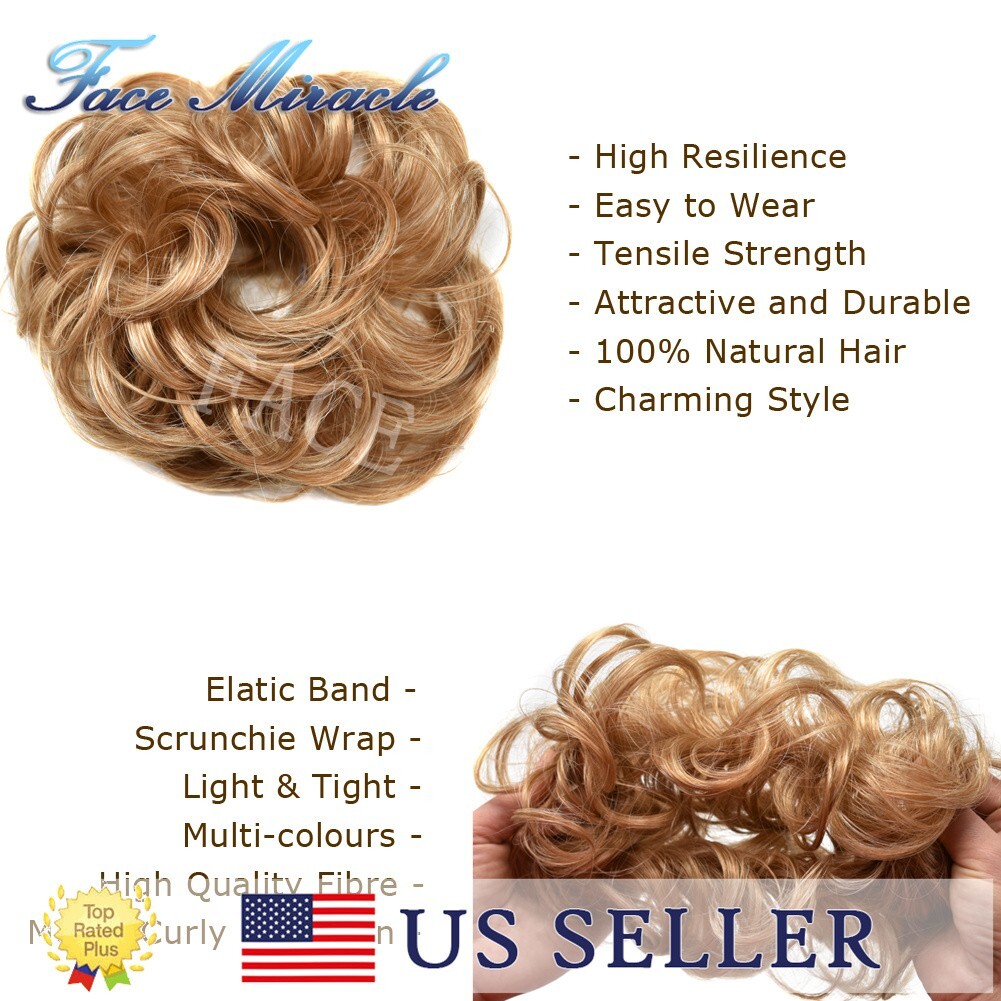 Curly Messy Bun Hair Piece Scrunchie Updo Hair Extension As Human Hair
