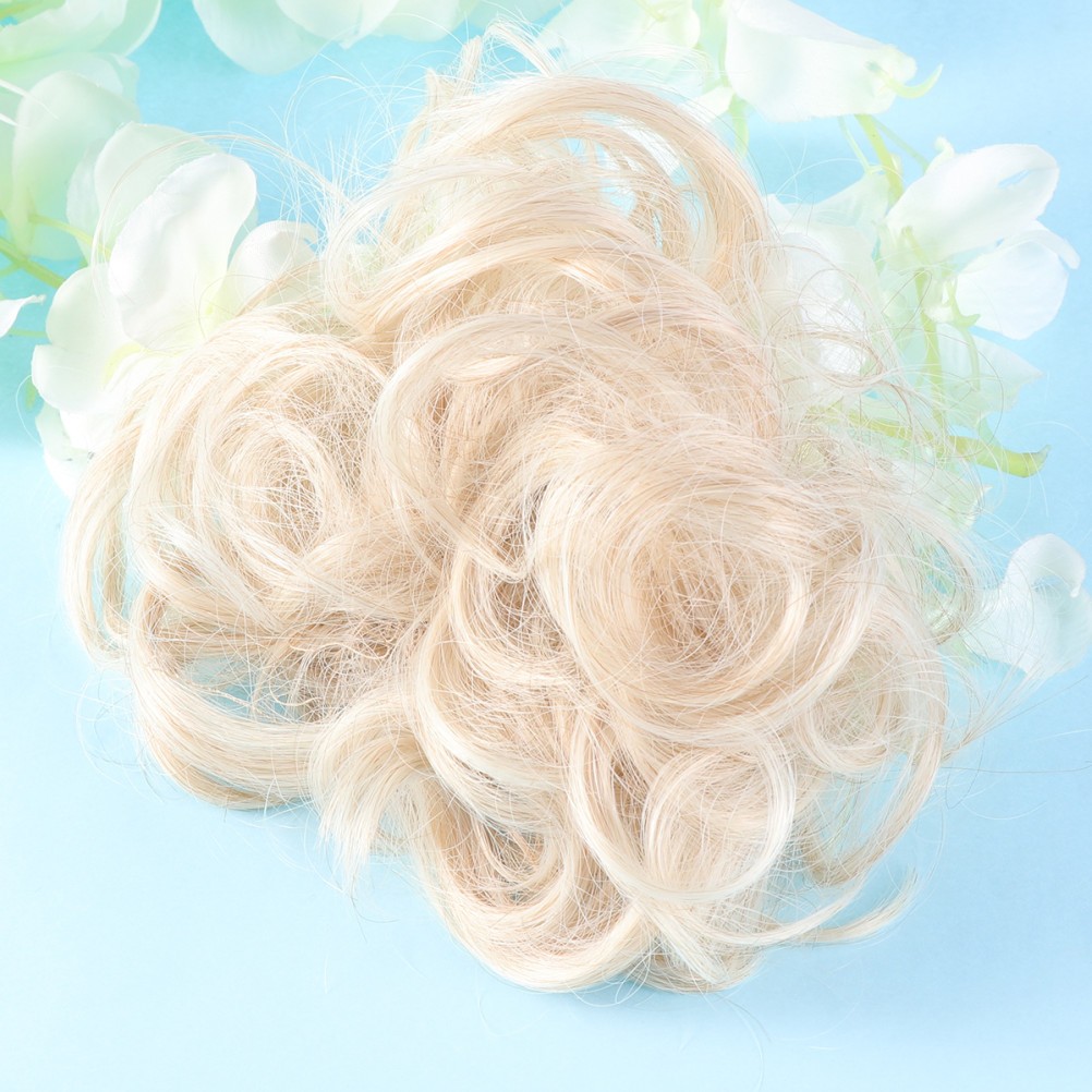 Hair Extension Bun in Golden Color Easy to Wear for Party and Gathering