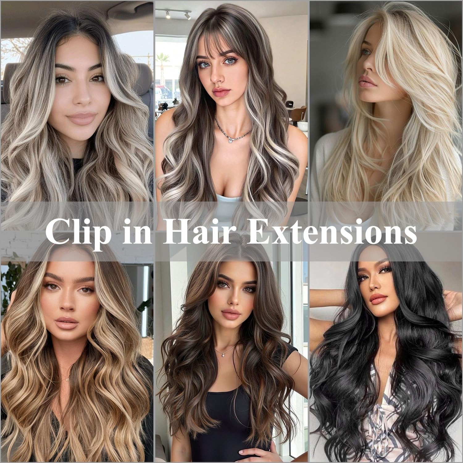 Clip in Hair Extensions 4 Pcs, 16 Inch, 4
