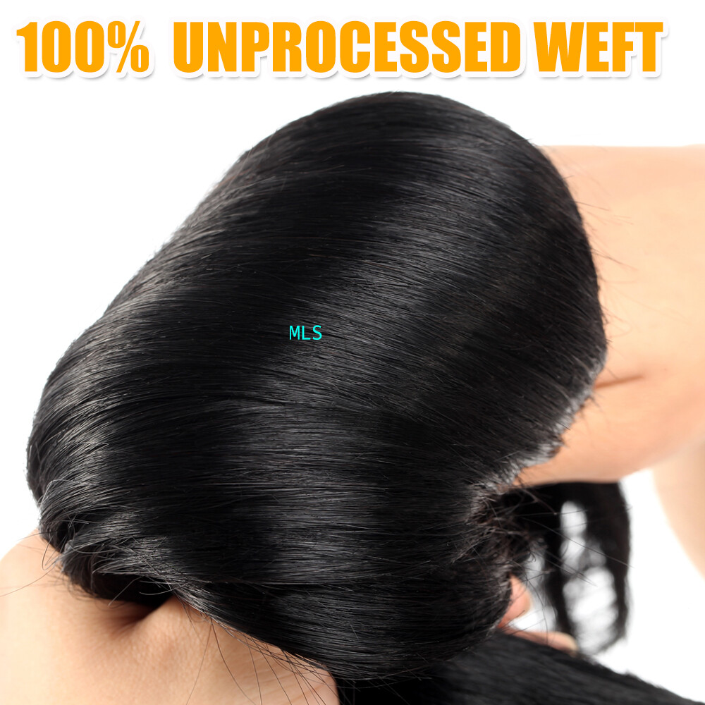 Body Wave/Straight Malaysian Virgin Human Hair 1-4bundles Weave CLEARANCE US HOT