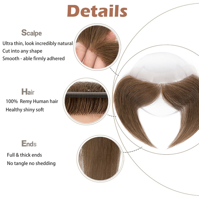 Men/Women’s Hairline Forehead Hairpiece Toupee Remy Human Hair Front Top Piece