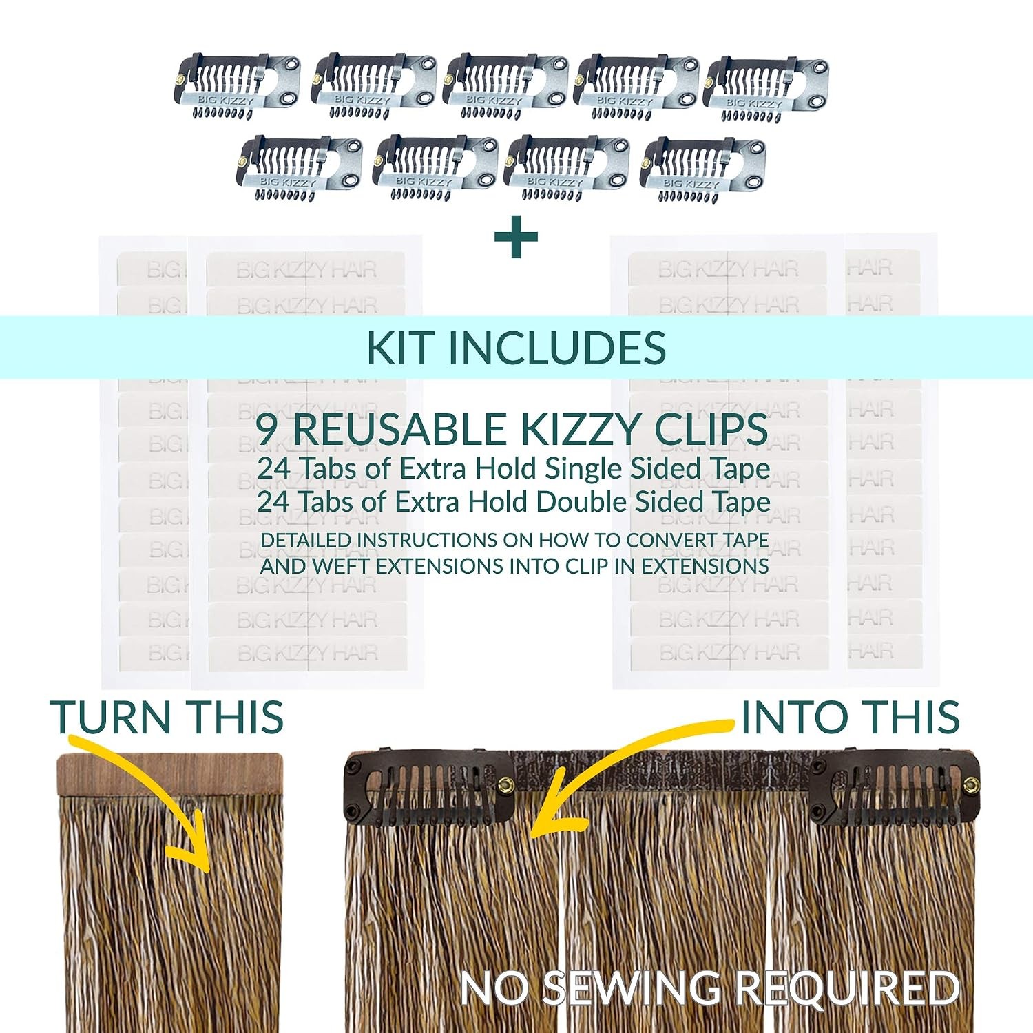 DIY Clip In Hair Extensions Kit – Convert Tape In Human Hair Extensions into …