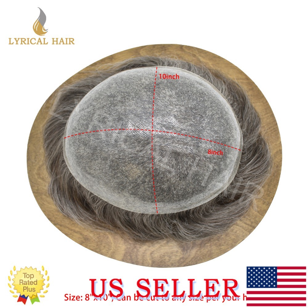 Lyrical Hair System For Men Toupee Human Hair System All PU Hairpiece Poly Wigs