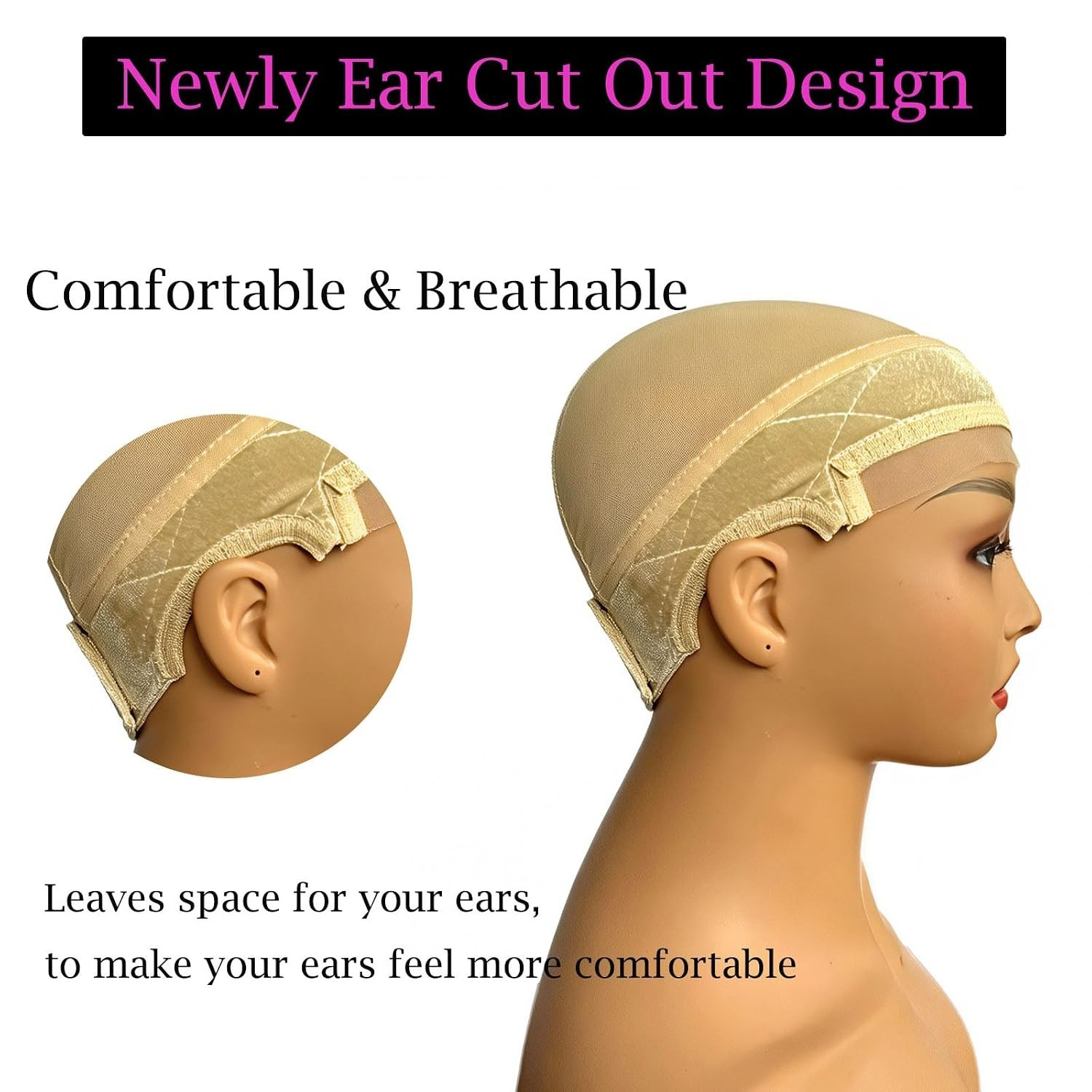 Adjustable Lace Wig Grip Cap with Velvet Band – Glueless & Comfortable Fit