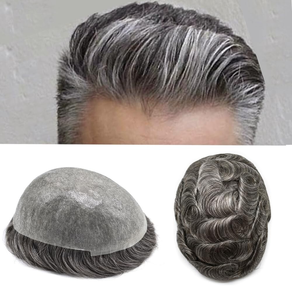 Ultra Thin Skin V-Loop Men Hair Replacement SystemMens Toupee Human Hair Piece