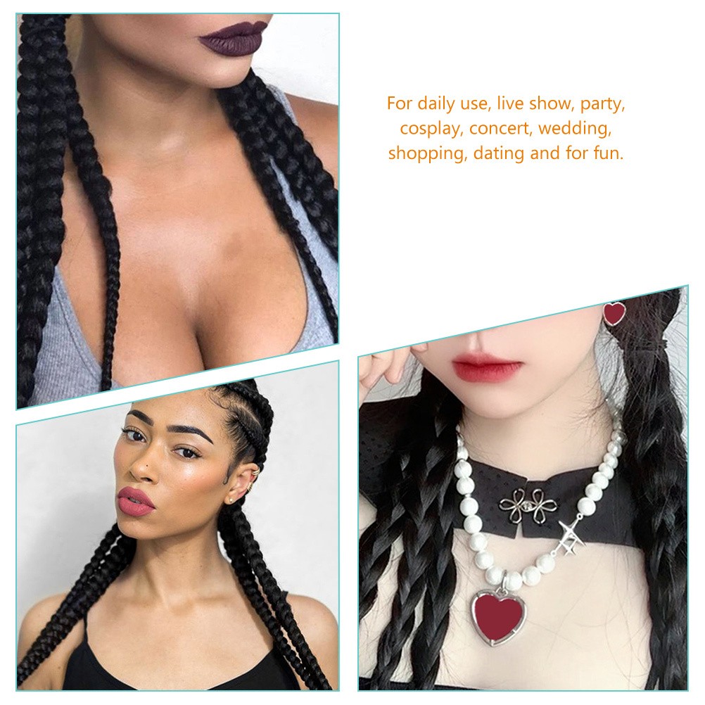 2Pcs Easy to Wear Synthetic Braided Ponytail Extension for Cosplay and Events