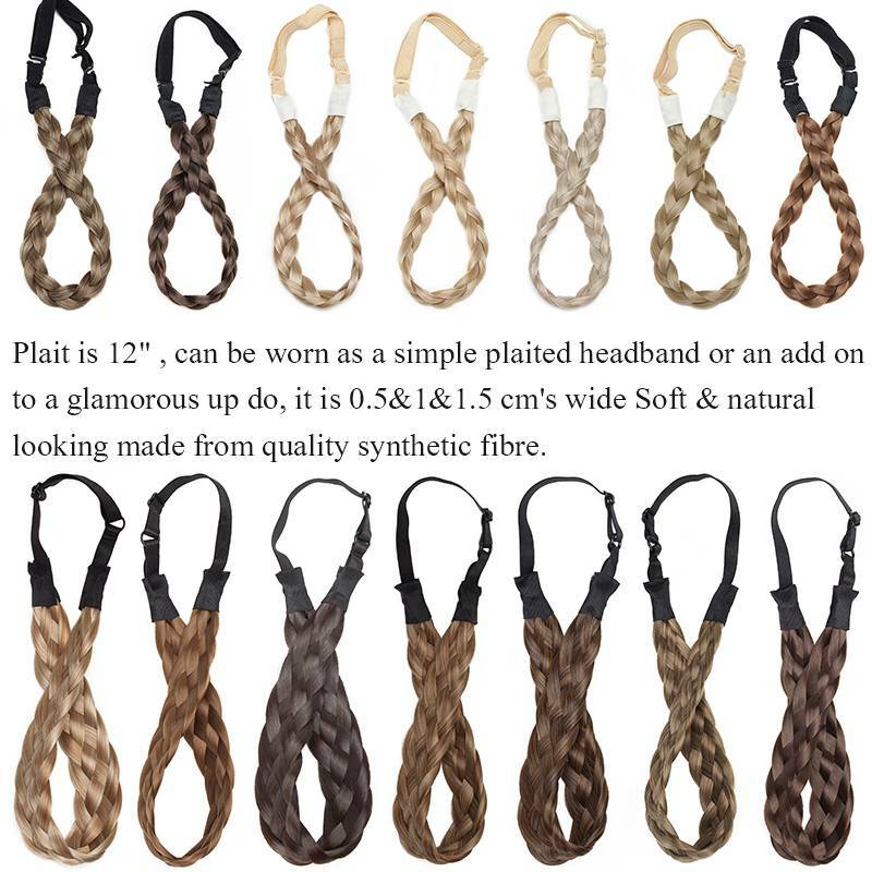 BRAIDED Hair Plait Thick Chunky Headband French Twist Braid Band Fake Extension