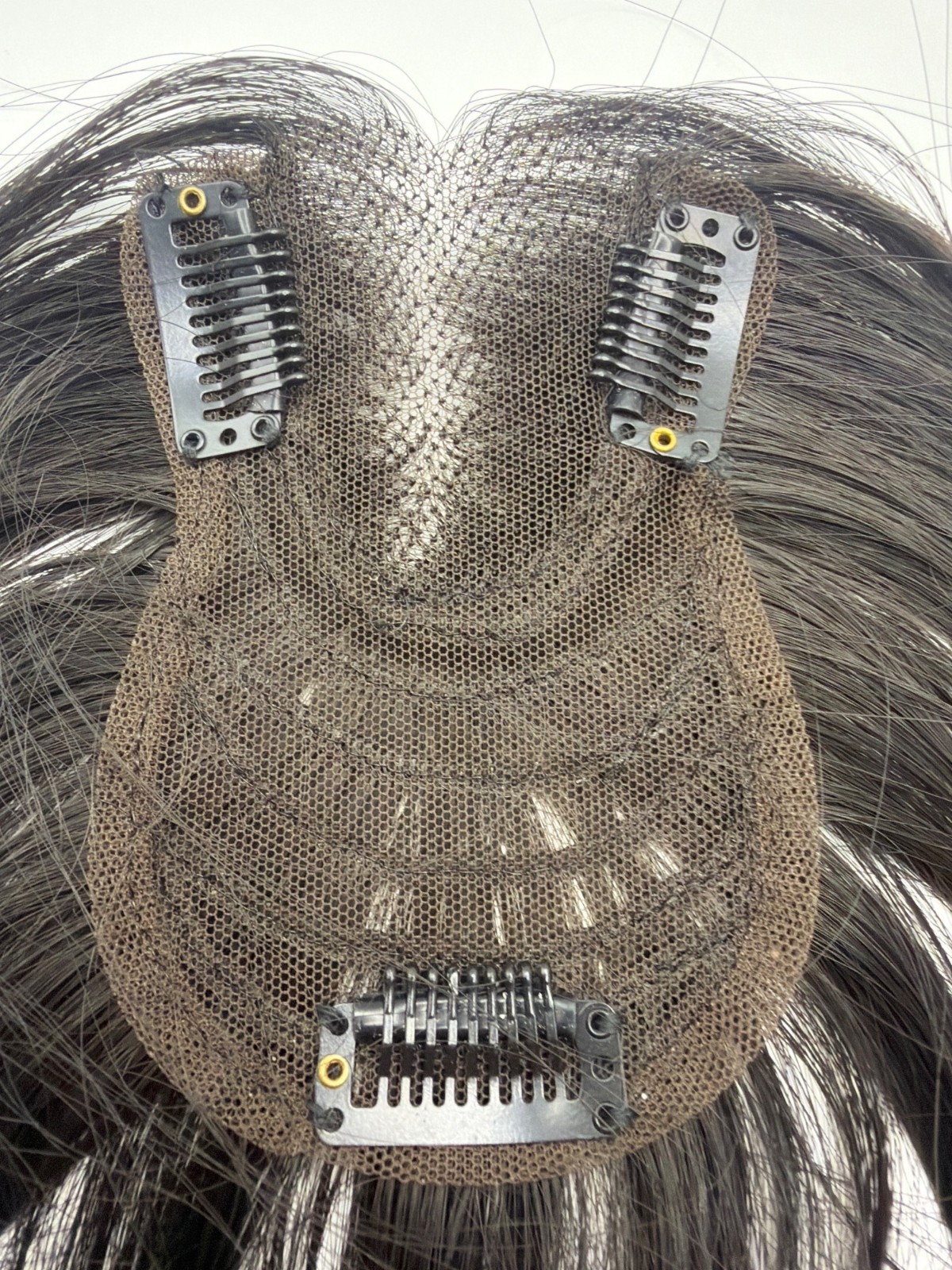 Hairro 14-Inch Human Hair Topper With Clips Natural Black Breathable Base Seamle