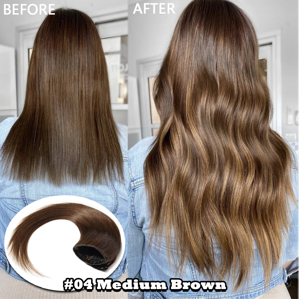 100% Soft 100% Remy One Piece Clip in Real Human Hair Ectensions 3/4 Full Head