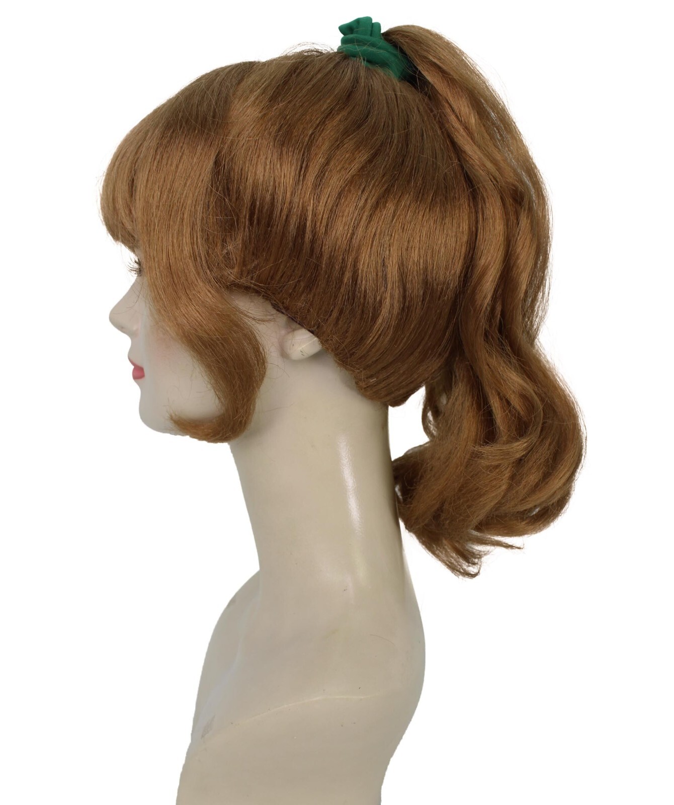Adult Women’s Chrissy Cheerleader Straight Wavy Brown Ponytail Wig HW-7147