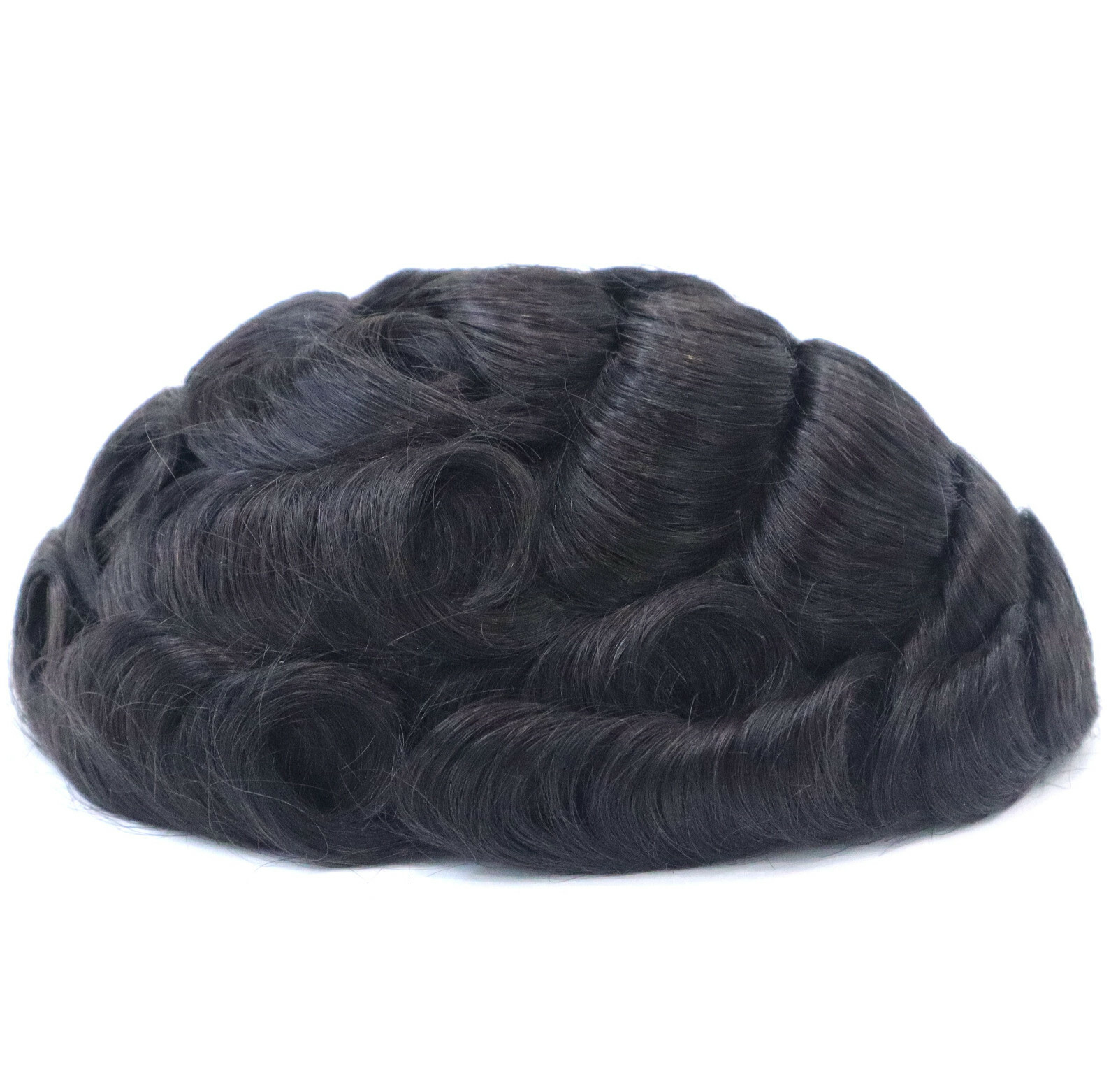 Super Mens Thin Skin Human Hair Replecement System Natural Hairline Hairpieces