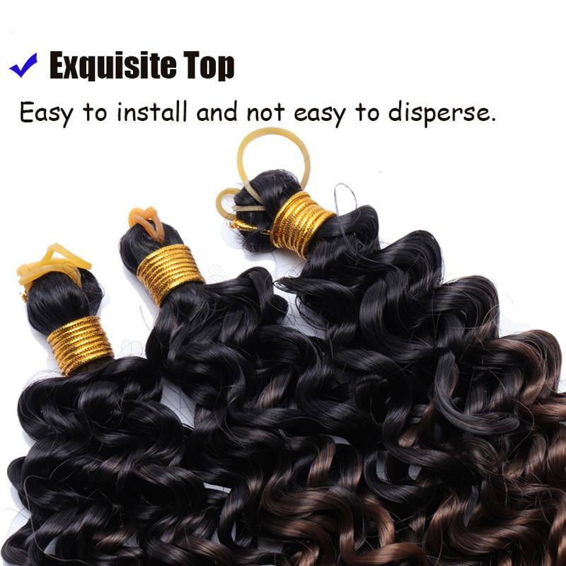Real Thick Wave Twist Ombre Braid Water Curly Braiding Hair Extension Crochet US