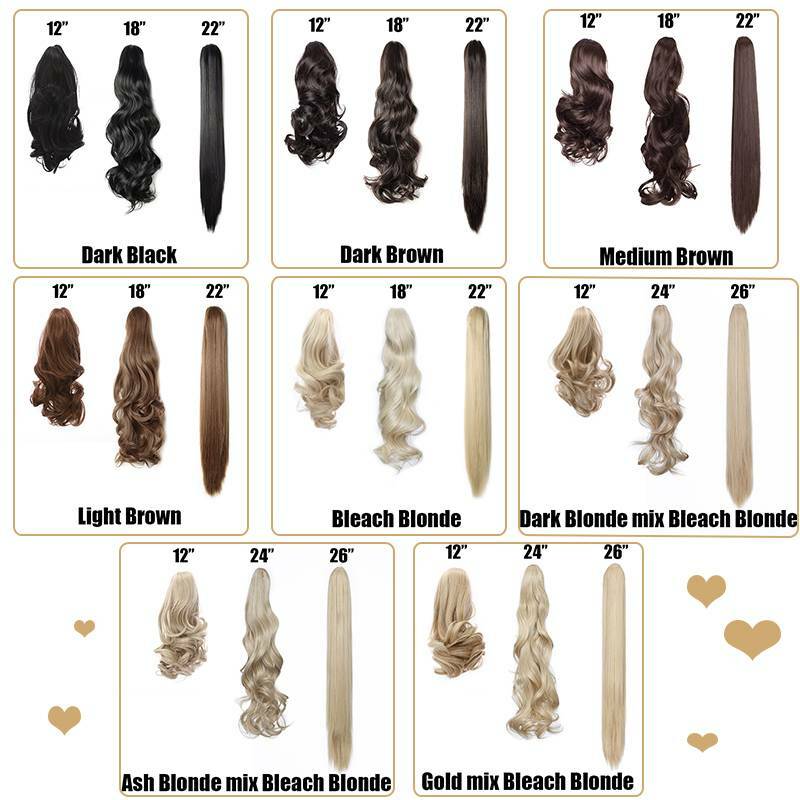 Real Thick Hair Claw-On Ponytail Hair Extension Piece Clip In Pony Tail as Human