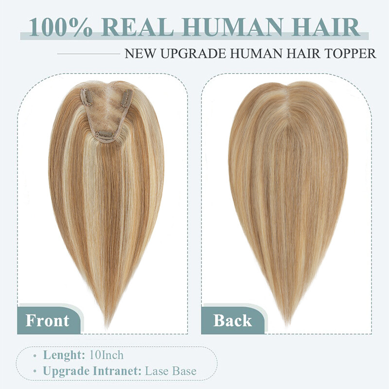 THICK Hair Toppers MONO Top Pieces Toupee LACE 100% Remy Human Hair Blonde Bangs