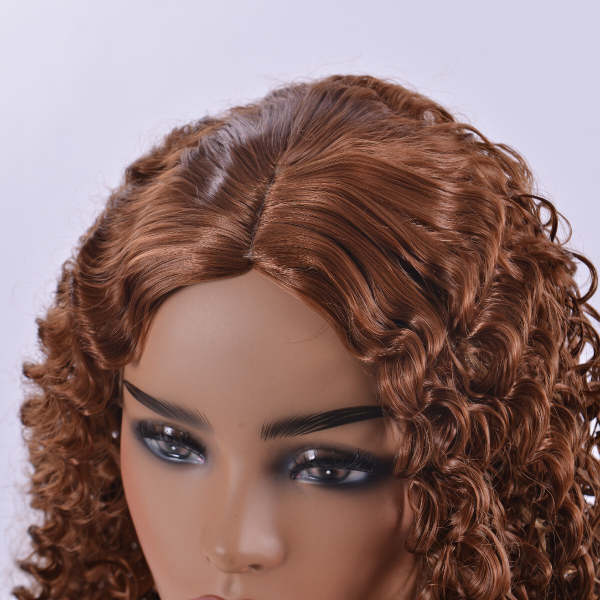 Women’s Curly Wavy Chest Long Wigs Blonde Brown Synthetic Medium length Hair US