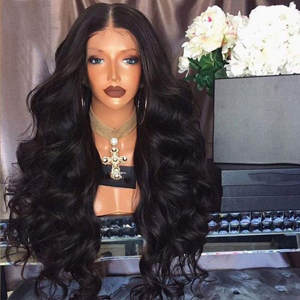Women Long Full Wig Brazilian Star Human Hair Body Wave Lace Front Thick Wigs US