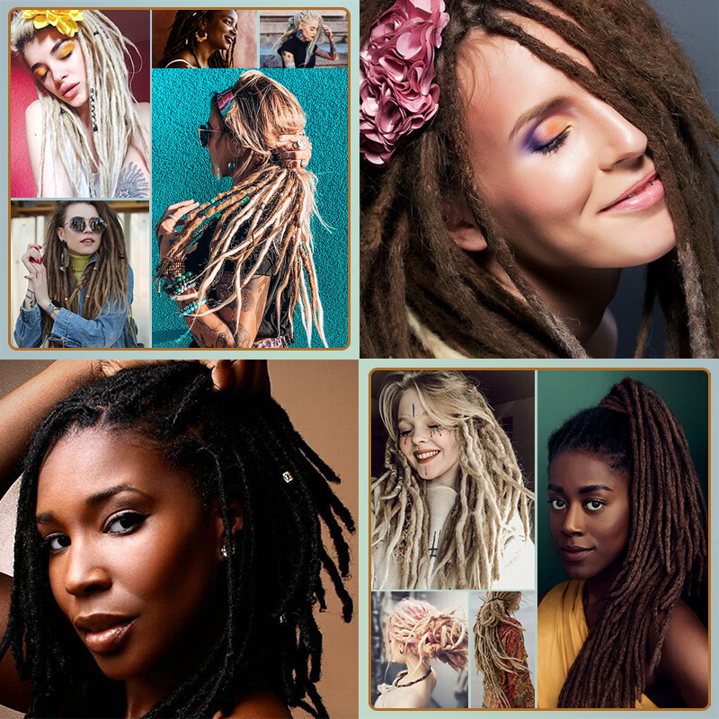 Ombre Dreads Locs Crochet Dreadlocks Hair Extensions Faux Long As Real Hippie