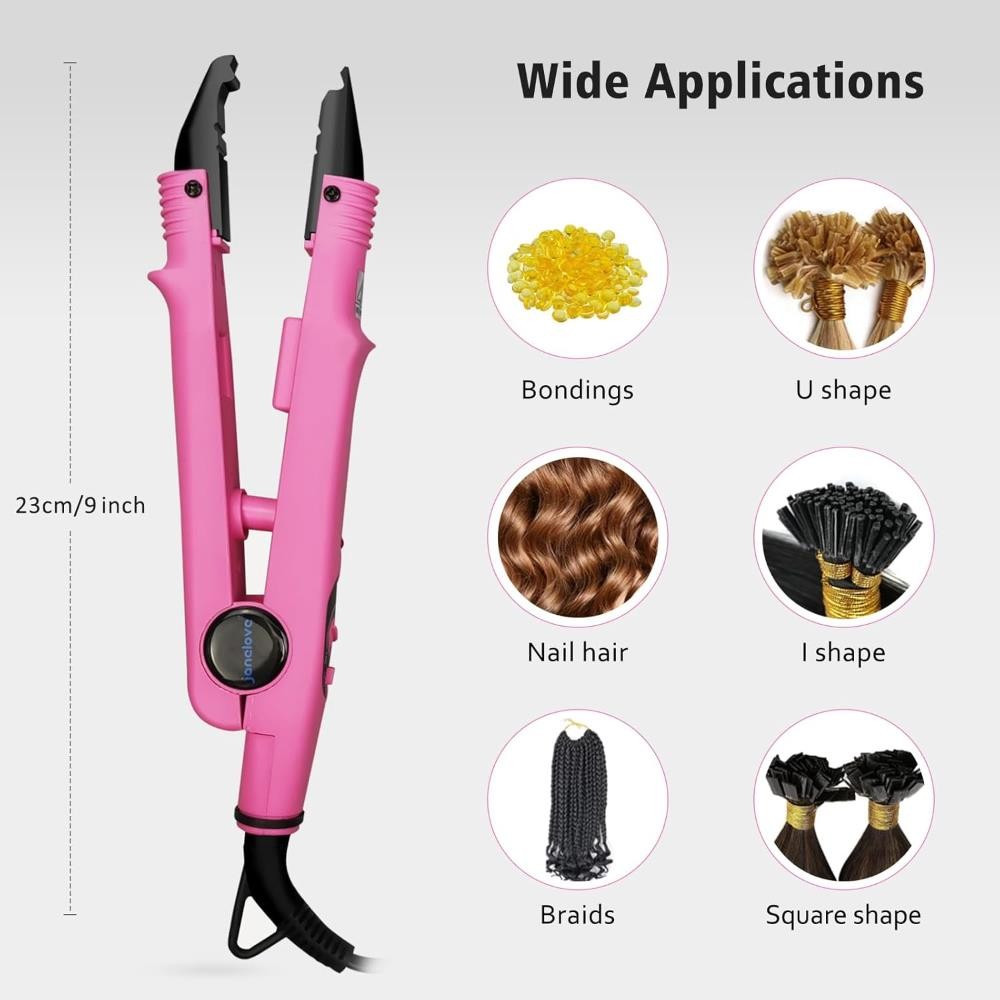 Janelove Hair Extensions Iron – Fusion Keratin Heat Connector Wand