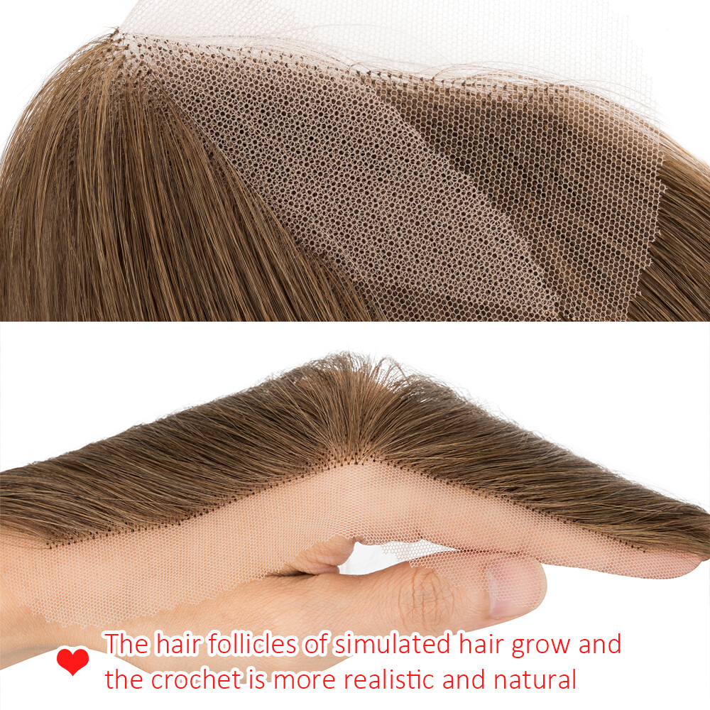 Receding Hairline Full Lace Cover Up 100% Remy Human Hair Patches Pieces Topper