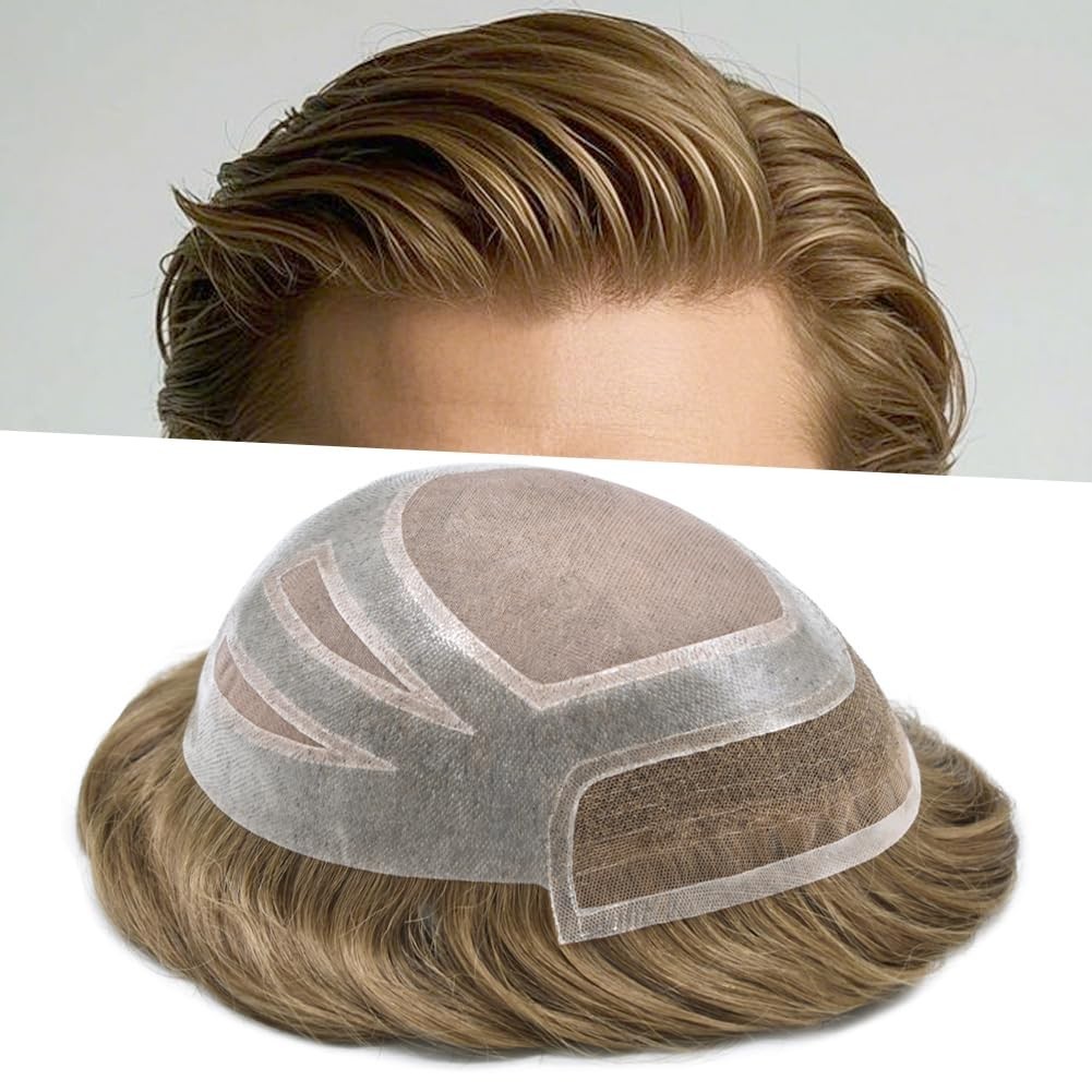 Swiss Lace Front Mens Toupee Durable Hair System for MenHairpieces Natura Hair