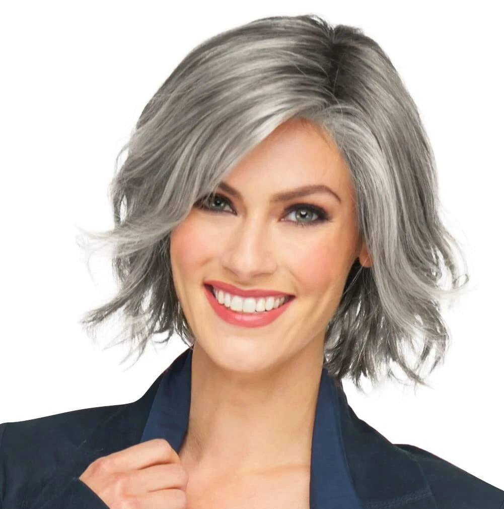 Raquel Welch AHEAD OF THE CURVE: Mid-length layered wig R56/60 silver Mist ^